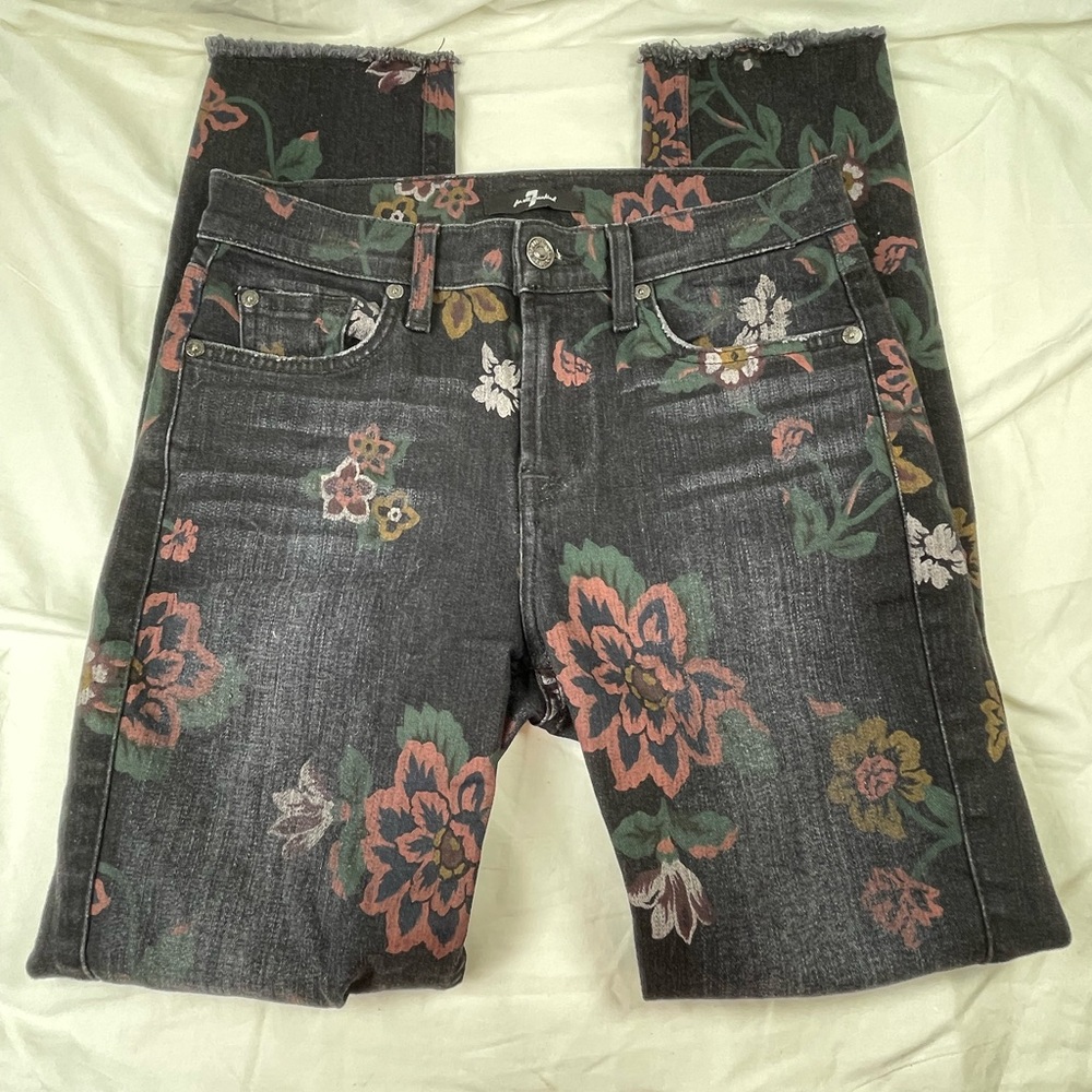 ⭐️7 for all mankind jeans, Flower Pattern
